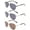 3 Pack Gunmetal, Silver & Dark Brown, variant on 3 Pack Metal Rim Aviator Sunglasses for Men for Women, Dark Brown, Brown & Gold Mirror
