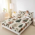 thumbnail image 4 of jejeloiu Brown Jungle Deer Bed Sheets,Retro Christmas Tree King Sheets,Rustic Western Farmhouse Sheet Set For Girls Kids,Microfiber Bedroom Decor,4-Piece, 4 of 7