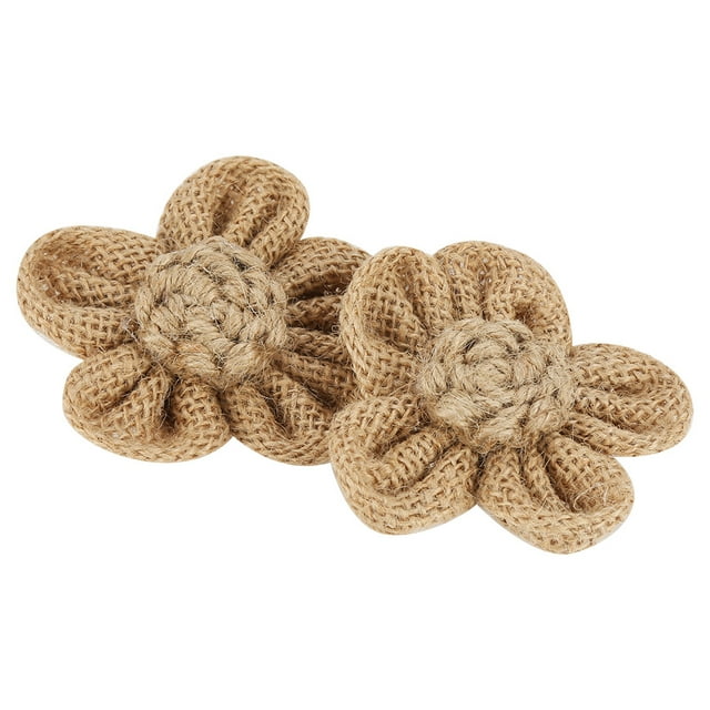 4 piezas de flor de arpillera cinco hojas hechas a mano en forma de lino colgante de arpillera artesanía de flores decoración de fiesta de bricolaje para decoración de fiesta ANGGREK Otros