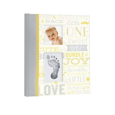 UPC: 0698904922513 | Little Blossoms Vintage Five Year Memory Book with Ink Pad Babyprints Handprint and Footprint Making Kit Newborn Milestone Journal Gift For New And Expecting Parents Vintage Yellow Babybook
