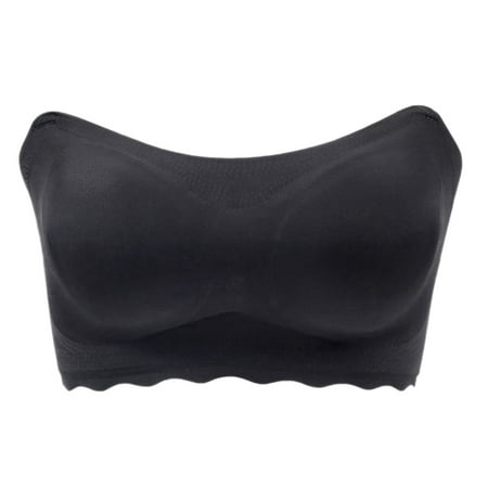 

CAICJ98 Lingerie for Women Bra Chest Women s Back Beautiful Wrap Non-Slip Strapless Underwear Scrappy Bra (Black 3XL)