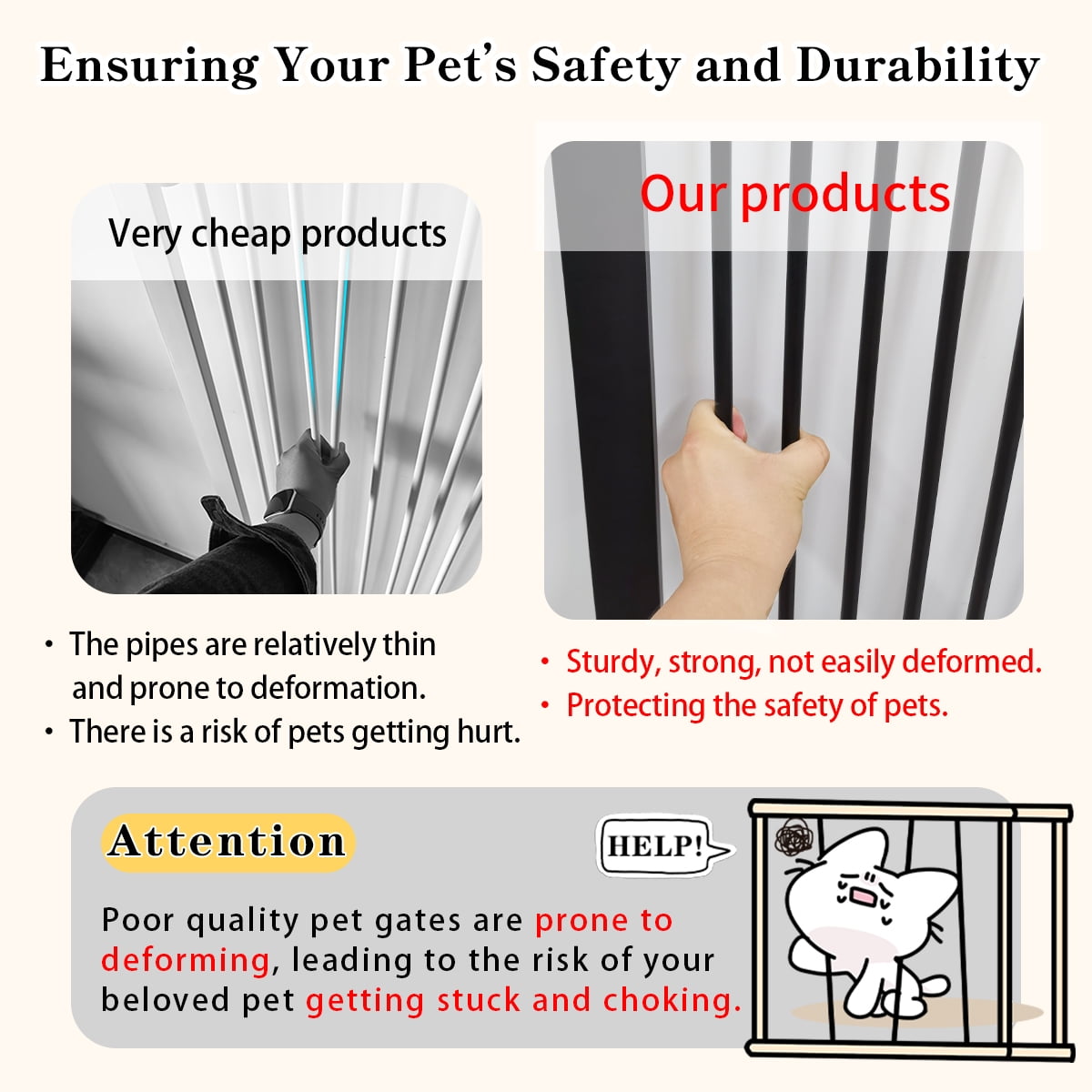 Lumizone Extra Tall Cat Gate 55.12" High Pressure Mounted Black 34.25"-38.38" Extra Wide 2025 New (10 Sizes) 1.37" Gap No Drilling Auto-Close One-Handed Operation Tall Pet Gate for Dogs