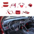 thumbnail image 2 of Xotic Tech Set Glossy Red Console Passenger Dash Glove Box AC Air Vent Steering Wheel Gear Shift Panel w/ Heater Button Accessories Cover Trim Combo Kit, Compatible with Toyota Camry 2018-2023, 2 of 9