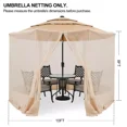 thumbnail image 2 of Colourtree Beige Mosquito Net for Patio Umbrellas - Bug Screen for 7.5-11ft Umbrella to Keep Out Insects - Zippered Mesh Cover with Weighted Bottom, 2 of 6
