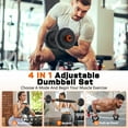 thumbnail image 5 of GIKPAL 45lb 4-in-1 Adjustable Dumbbells Set with Connector – Convertible Free Weights for Barbell, Kettlebells & Push-Up Stand, Home Gym Fitness Equipment for Men & Women, 5 of 7