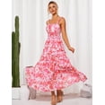 thumbnail image 4 of Vestido GRACE KARIN con estampado floral para invitados de boda, estilo bohemio, maxi rosa, XL, 4 of 5
