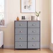 Nextay 8-Drawer Dresser, Fabric Storage Tower for Bedroom, Hallway, Entryway, Tall Chest Organizer Unit with Fabric Bins,Blue Gray