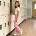 thumbnail image 6 of LIaqionyy Girl's Leggings Flare Pants High Waisted Yoga Bootcut Pant Kids Full Length Bell Bottoms Legging, 6 of 8