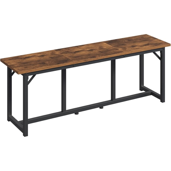 Dining Bench, Dining Table Bench, Industrial Kitchen Bench | 47.2 Inch Rustic Entryway Bench, Easy to Assemble, Steel Frame, for Kitchen, Living Room, Bedroom, Hallway, Rustic Brown