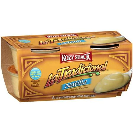 Kozy Shack: Creamy Vanilla Pudding 4-40Z. Snack Cups La Tradicional Creamy Vanilla Pudding, 16 oz