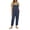 Navy, variant on Fnooota Women's Overalls with Pockets, Casual Adjustable Straps Cotton Linen Loose Fit Summer Jumpsuits Army Green Size L