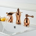 thumbnail image 2 of Wovier Rose Gold 8-16 Inch Widespread Waterfall Bathroom Sink Faucet,Two Handle Three Hole Lavatory Faucet,Basin Mixer Tap With Pop Up Drain, 2 of 5