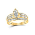 thumbnail image 2 of 10kt Yellow Gold His Hers Round Diamond Cluster Matching Wedding Set 1/4 Cttw, 2 of 3