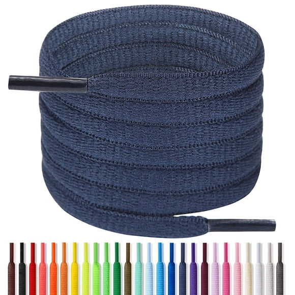 Shoelaces Handshop, semicircular, 6 mm, azul marino, 115 cm, para zapatillas