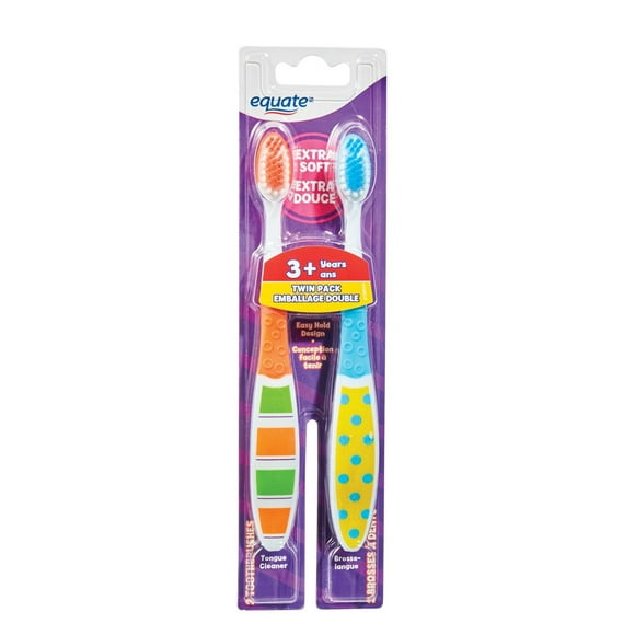 Equate Kids Manual Toothbrushes Dots & Stripes