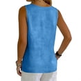 thumbnail image 5 of Qwertyu Cotton Linen Tank Tops for Women V Neck Button Down Shirts Lightweight Breathable Summer Casual Sleeveless Blouses 2026 Blue 2XL, 5 of 7
