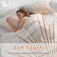 thumbnail image 4 of 3 Piece Boho Abstract Sun Duvet Cover Set California King,Microfiber Comforter/Quilt Cover with Corner Ties and 2 Pillowcases,Modern Beige Sun Light Lines All Season Soft Bedding with Zipper Closure, 4 of 8