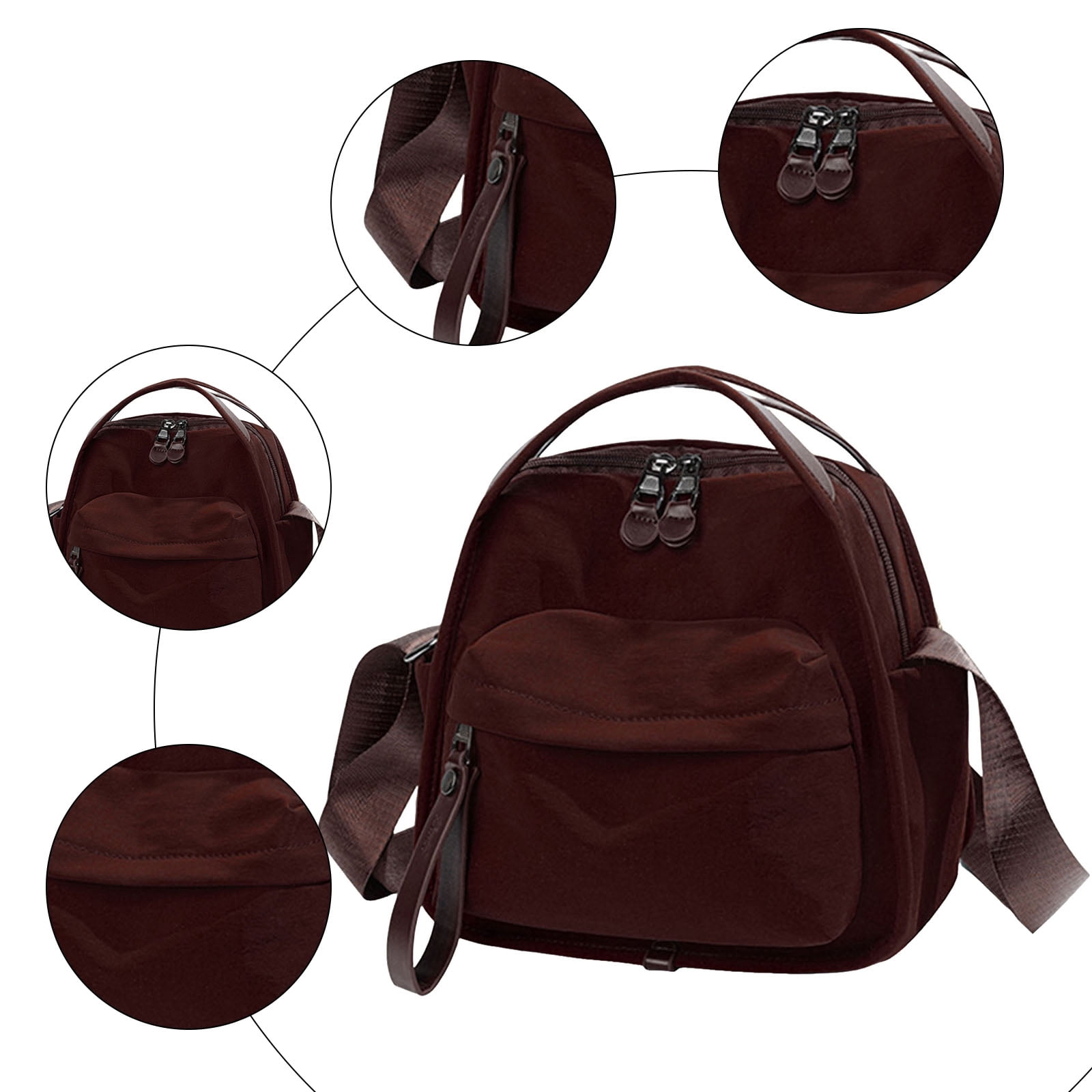 Faraee Shoulder Bag for Women Small Crossbody Top Handle Handbag Zipper Pockets Casual Tote Purse for Work Travel Brown