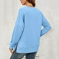 thumbnail image 2 of Vedolay Cute Sweatshirts Women's Casual Long Sleeve Sweatshirts Crew Neck Relaxed Fit Tops,Blue M, 2 of 5