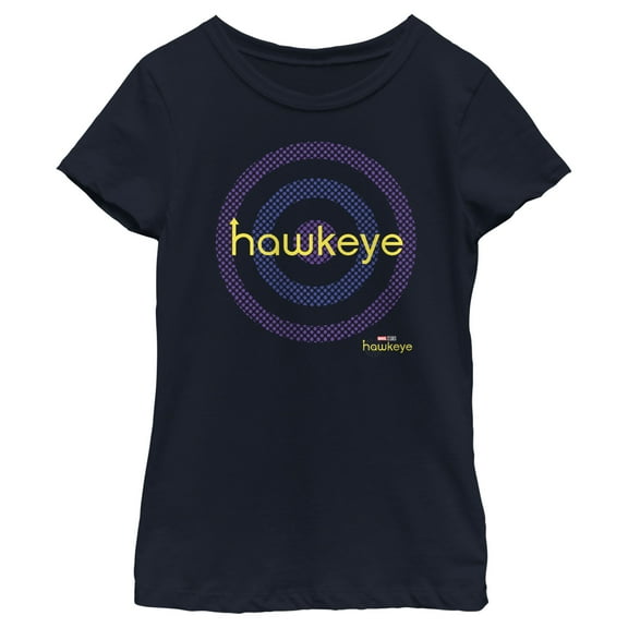 Girl's Marvel Hawkeye Target Acquired Graphic Tee Navy Blue Large