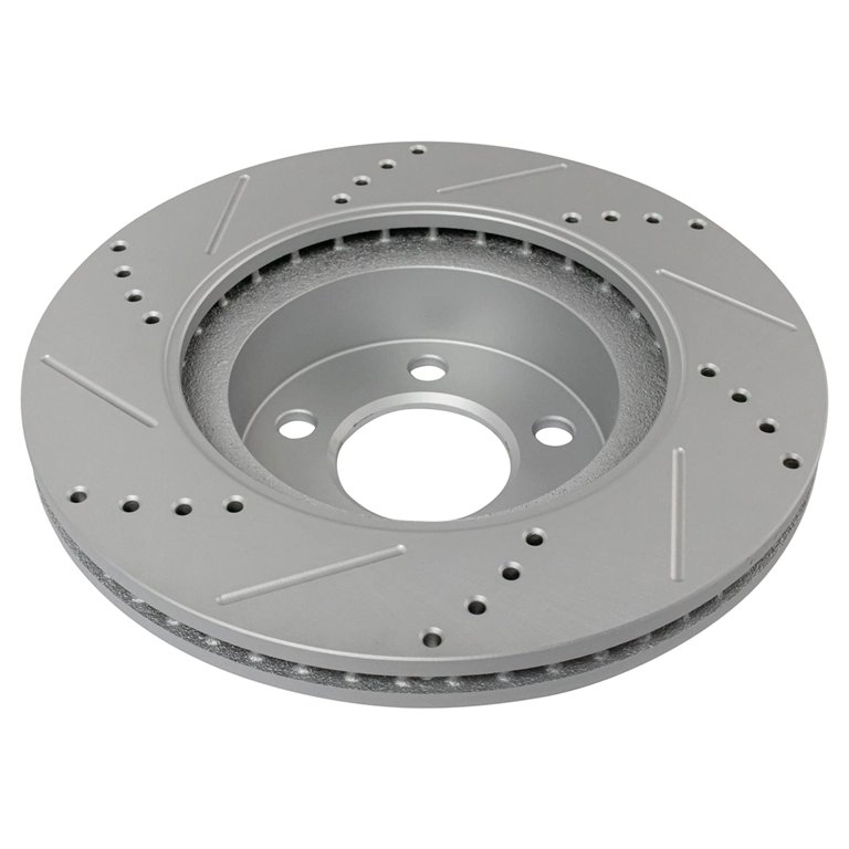 AM Autoparts Front Drilled & Slotted Brake Rotors With Posi Semi-Metallic Pads Kit