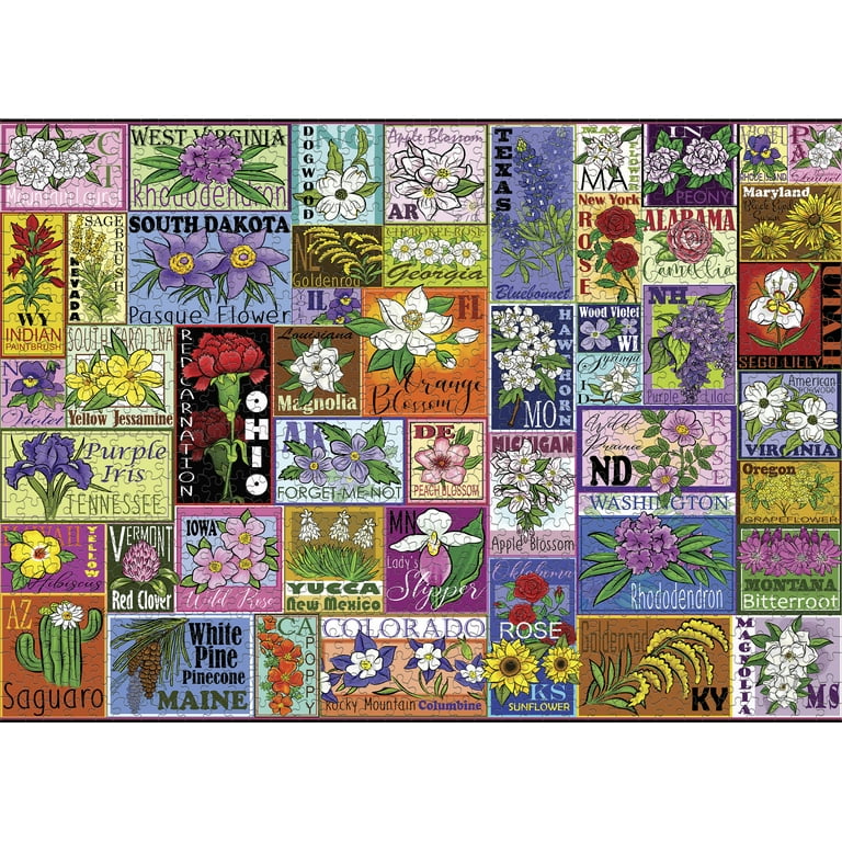 Ceaco State Flowers Jigsaw Puzzle - 1000 Pieces - Walmart.com