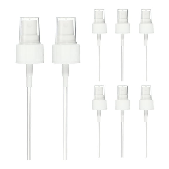 Uxcell Fine Mist Spray Top, Spray Bottle Top Nozzle Sprayer Reusable Replacement for 24 Caliber Bottles Pump - Fitting For(Essential Oil Bottles/Perfumes/Cleaning Solution) 8 Pcs & White