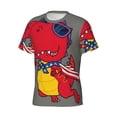 thumbnail image 5 of Vsdgher Dinosaur Super Hero Cartoon Print Men's Dry Fit Mesh Athletic Shirts Moisture Wicking Tennis T-Shirt Tops, 5 of 9