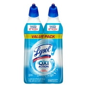 Lysol Toilet Bowl Cleaner Gel, For Cleaning and Disinfecting, Bleach Free (Contains Hydrogen Peroxide), Oxi Action, 24oz (Pack of 2)