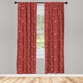 thumbnail image 3 of Ambesonne Retro Curtains, Filigree Style Snowflakes, Pair of 28"x84", Vermilion Ivory, 3 of 5