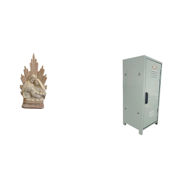 Estatua de , figura de la Santísima Virgen María, escultura católica, mini armario, adornos, contenedor de almacenamiento de metal d