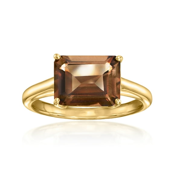 Ross-Simons 2.70 Carat Smoky Quartz East-West Ring in 18kt Gold Over Sterling, Women's, Adult