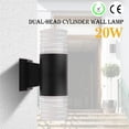 thumbnail image 1 of Lámpara De Pared Led Cob De 20W, Candelabro De Pared De Cilindro Arriba Y Abajo, Resistente Al Agua, Ip65, Blanco Frío, Ca 85-265V Para Jardín De Pasillo Methold HA024807-02, 1 of 7