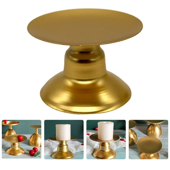 Worgeous Golden Metal Candle Holder for Home Use Iron Post with Smooth Surface 1 Pc