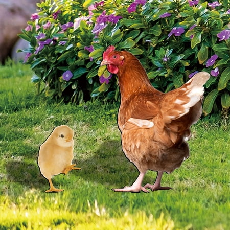 GOOHOCHY Chicken Garden Stakes 2Pcs for Outdoor Decoration and Garden Enhancement GOOHOCHY Chicken Garden Stakes 2Pcs for Outdoor Decoration and Garden Enhancement