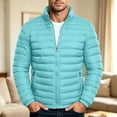 thumbnail image 2 of Turilly Plus Size Mens Lightweight Puffer Jacket Stand Collar Full Zip Quilted Padded Coat for Fall Winter Outdoor, 2 of 6