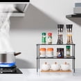 thumbnail image 2 of Organizador de estantes para armario de cocina, paquete de 2, organizador de armario de encimera expandible y apilable, estante de almacenamiento para baño, cocina, lavadero, 2 of 6