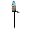 thumbnail image 2 of Outdoor Solar Light, Solar Garden Decorations, Landscape Lights Outdoor Waterproof, Garden Decor for Outside, Light Blue Resin Mushroom House Fairy House Stake Light, Waterproof, 2 of 5