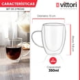 thumbnail image 3 of Juego de 2 Tazas Termicas Doble Pared de Vidrio de Borosilicato 350ml. Ideal para Bebidas Calientes, Apto para Microondas, 3 of 5