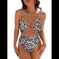 thumbnail image 3 of Traje de Baño de una Pieza para Mujer, con Control de Abdomen, Favorecedor, Atrevido, con Corte Alto, Estampado de Leopardo L, 3 of 8