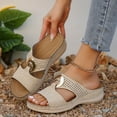 thumbnail image 5 of BYHONG Women's Summer Flat Sandals - Thick Sole Solid Color Fashion Sandals for Women, Comfortable Large Size Casual Footwear White 8.5, 5 of 8