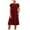 Red, variant on Kureaily 2024 Fashion Summer OL Temperament Women's Cotton And Linen Round Neck A Line Skirt Plus Size Loose Dress