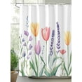 thumbnail image 2 of Shower Curtain Wildflower Shower Curtains for Bathroom, Waterproof Polyester Shower Curtain Set with Hooks, Extra Long 72" x 78" Colorful Floral Leaves, 2 of 6