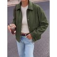 thumbnail image 6 of BTFBM Faux Leather Jacket Women Fall Clothes Long Sleeve, Bomber Jackets, Snaps, Pockets, Oversized, Zip Up Motorcycle Outerwear, Airport, Going Out Outfits, Winter Coat, 6 of 9