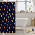thumbnail image 3 of Manfei Cartoon Planets Shower Curtain 72Wx84L,Moon Starry Sky Print Bathroom Shower Curtain,Dark Blue, 3 of 5