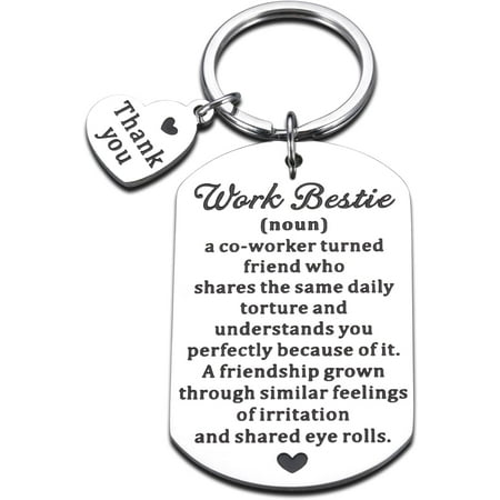 Work Bestie Funny Gift Keychain for Women Coworker Leaving Retirement Boss Lady Christmas Birthday Farewell Thank You Appreciation Gift