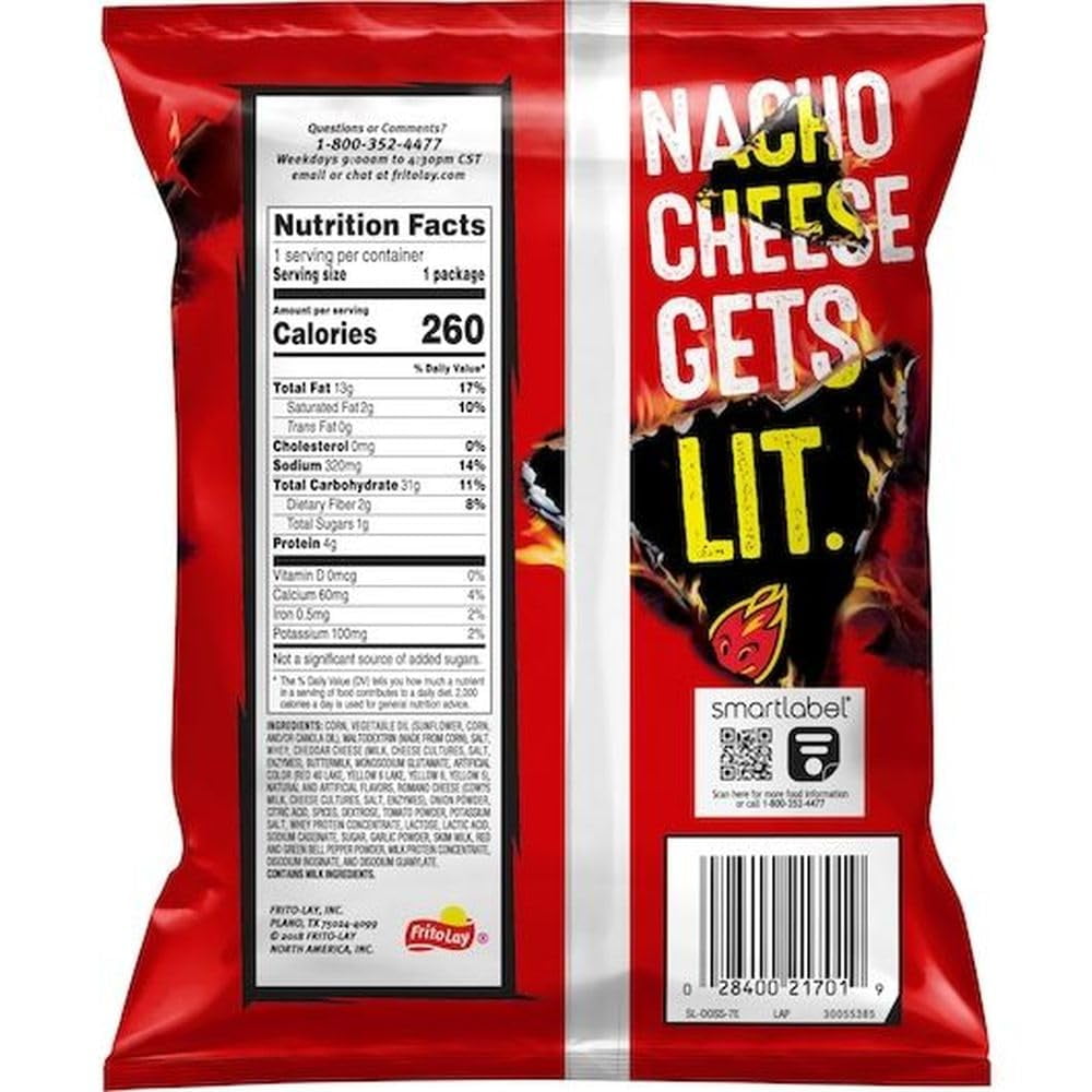 Doritos Flamin Hot Nacho Tortilla Chips, 1.75 oz, 12 Pack with Mystery Gift
