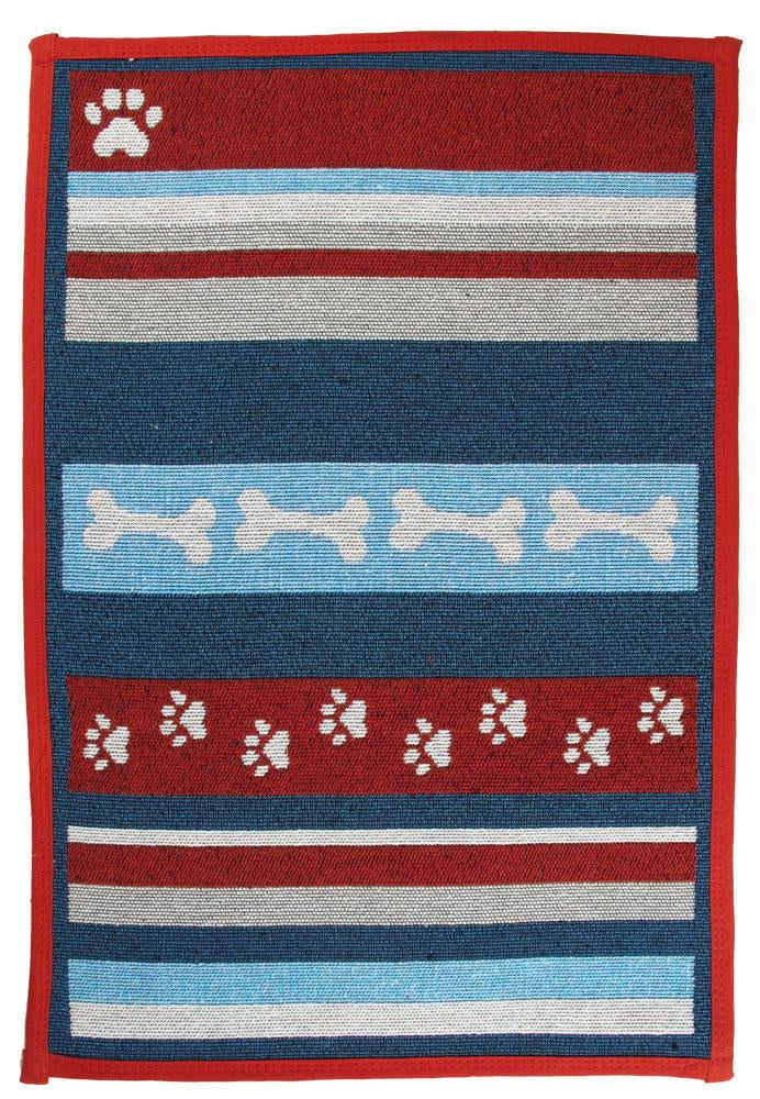 Cute Dog Food and Water Bowl Mat Feeding Placemat for Pet Bowls (Stripes)