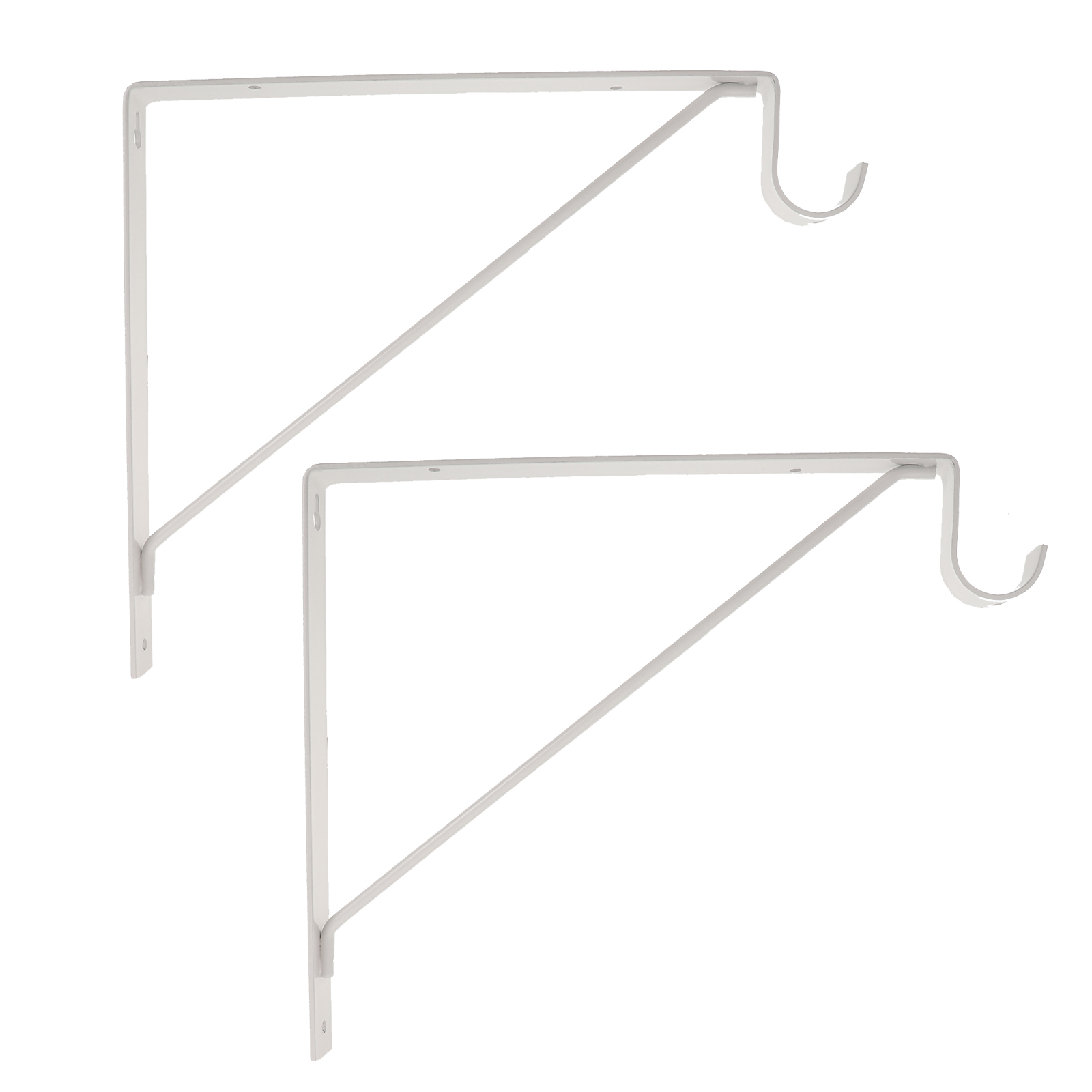 Homemaxs 2pcs Wall Mounted Shelf Brackets Triangle Support Frame Steel