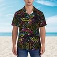 thumbnail image 2 of Xecao Color Summer print Hawaiian shirt - a stylish short-sleeve button-down for men, perfect for casual beach and tropical outings., 2 of 9